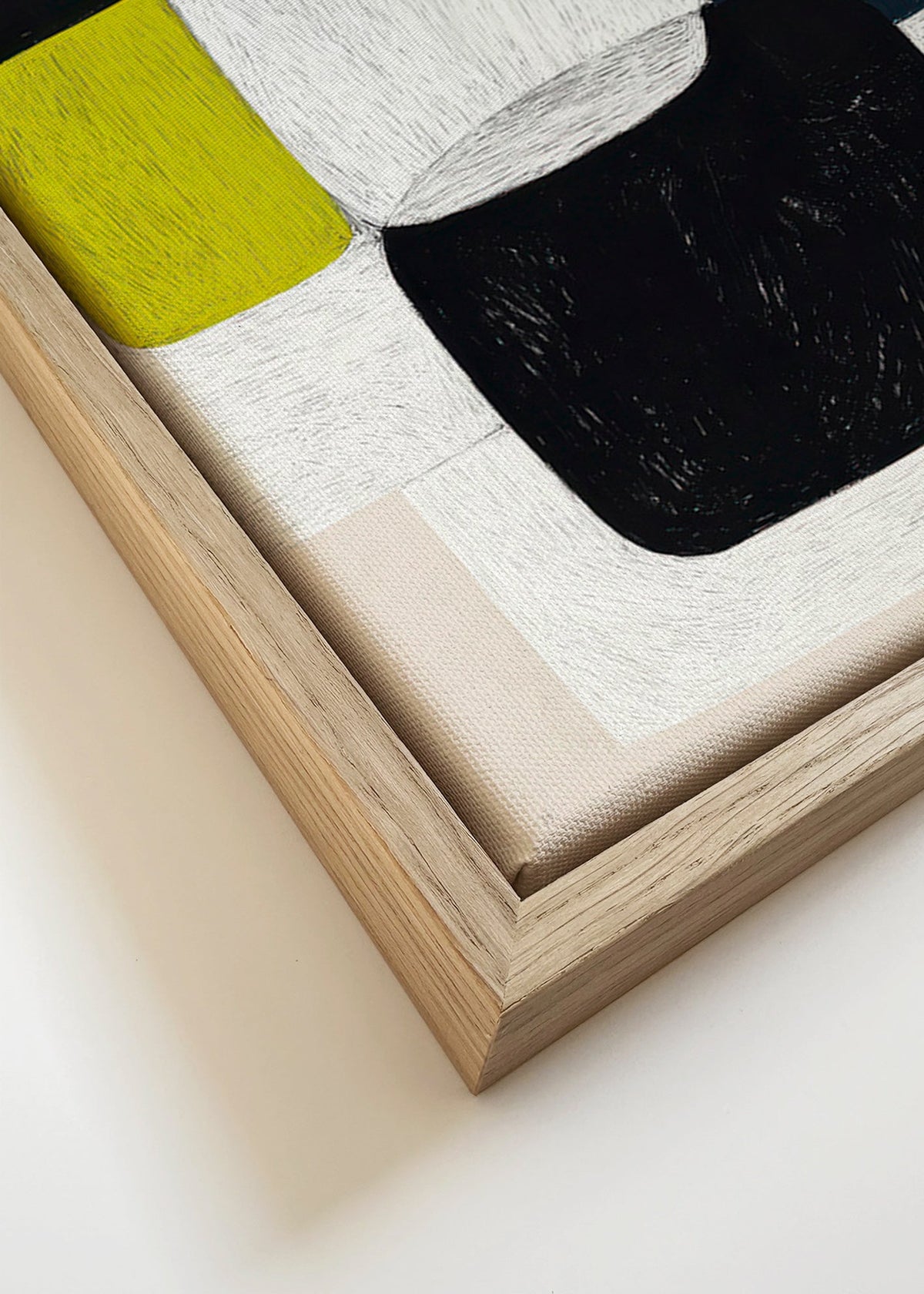 Geometriskt konstverk med färgblock – Canvas detail