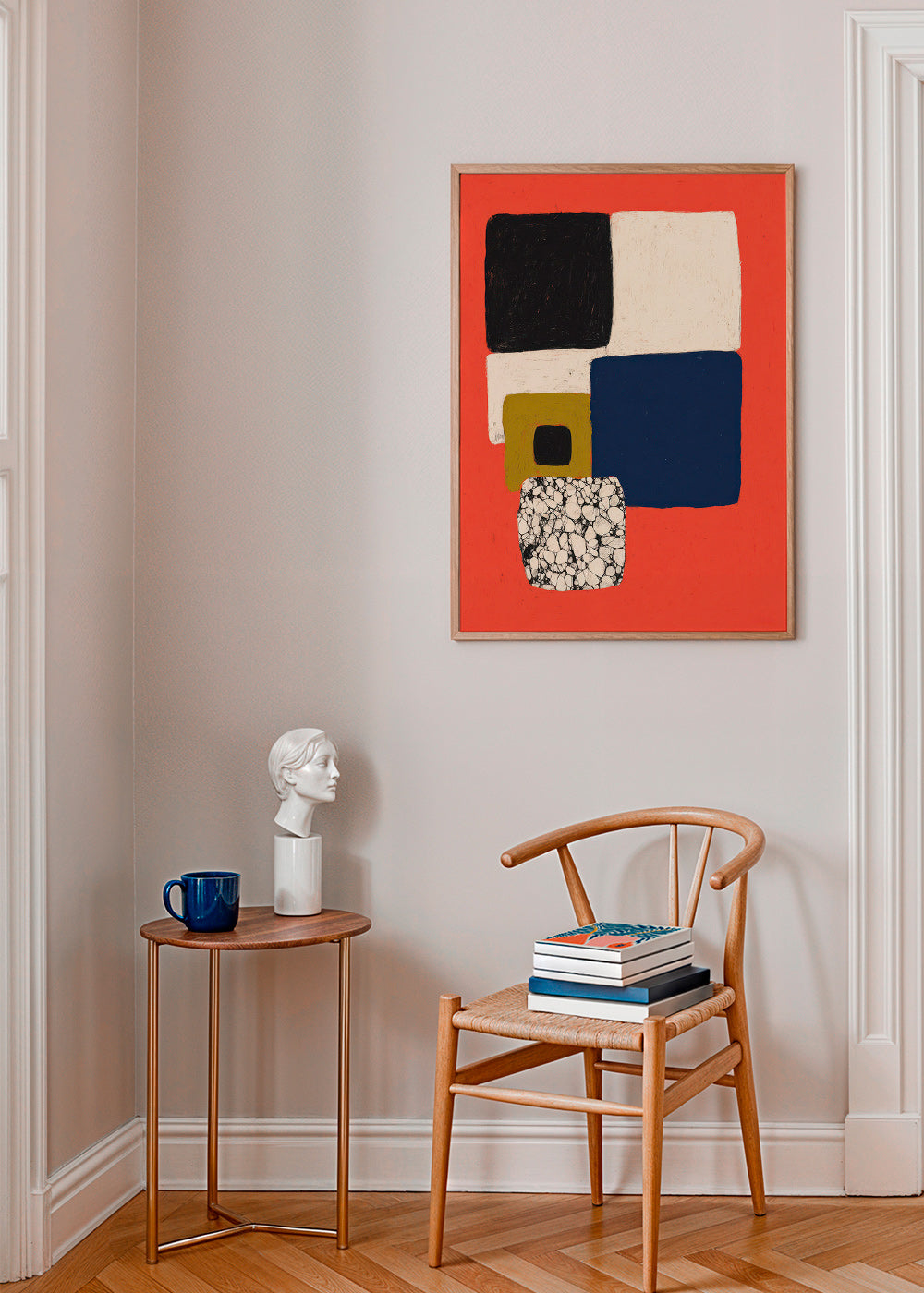 Geometrisk tavla i rött och blått – Product1