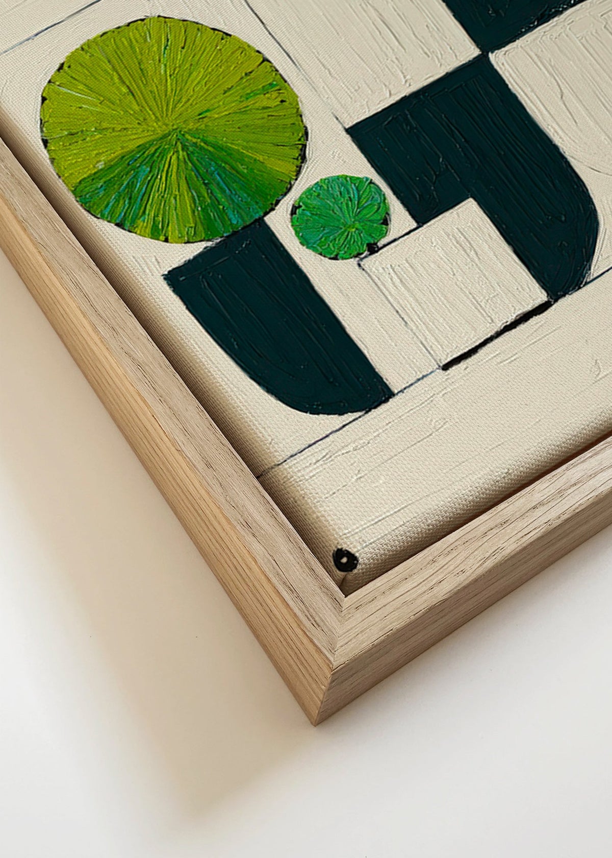 Botanisk poster med geometriska bladmotiv – Canvas detail