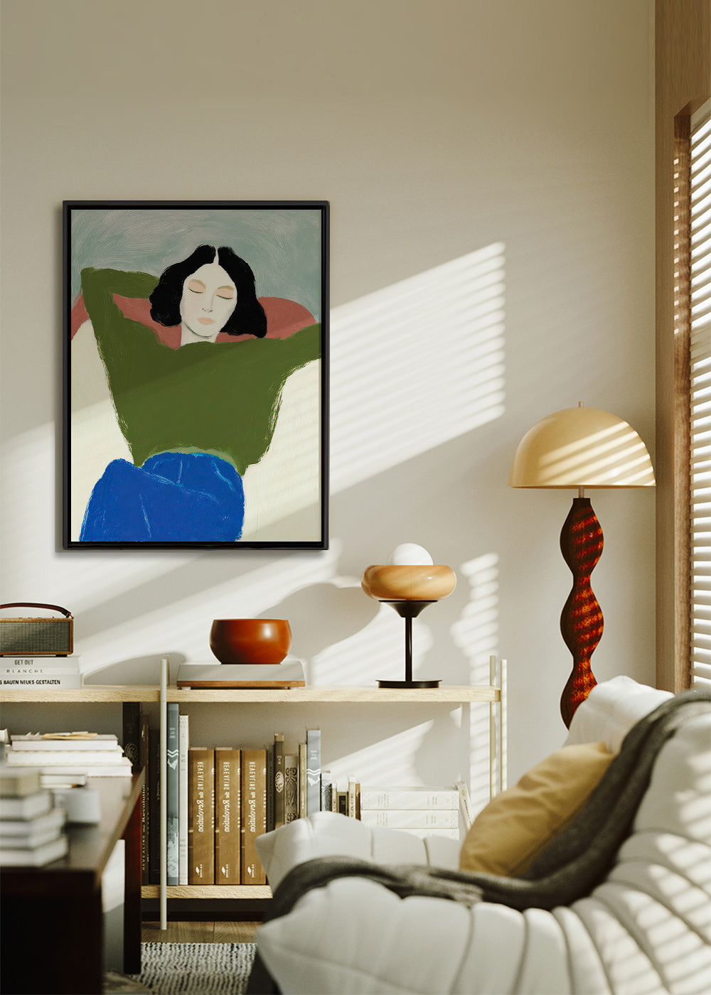 Liggende illustration med grön tröja – Canvas1