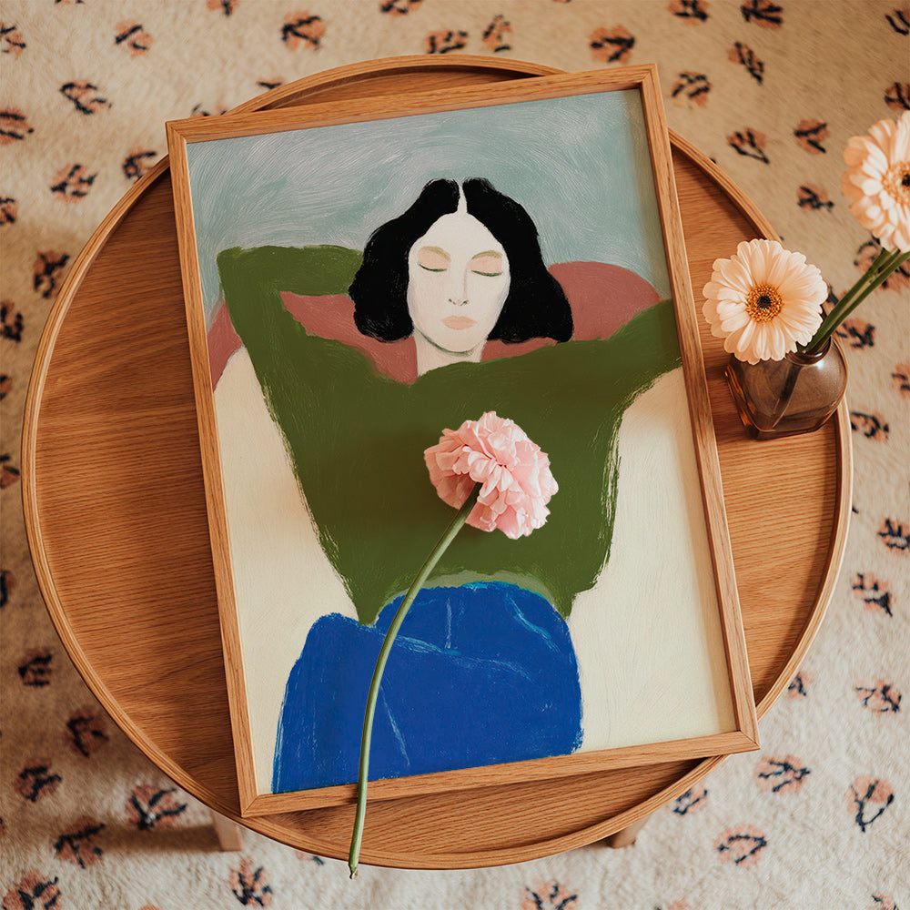 Liggende illustration med grön tröja – Product1