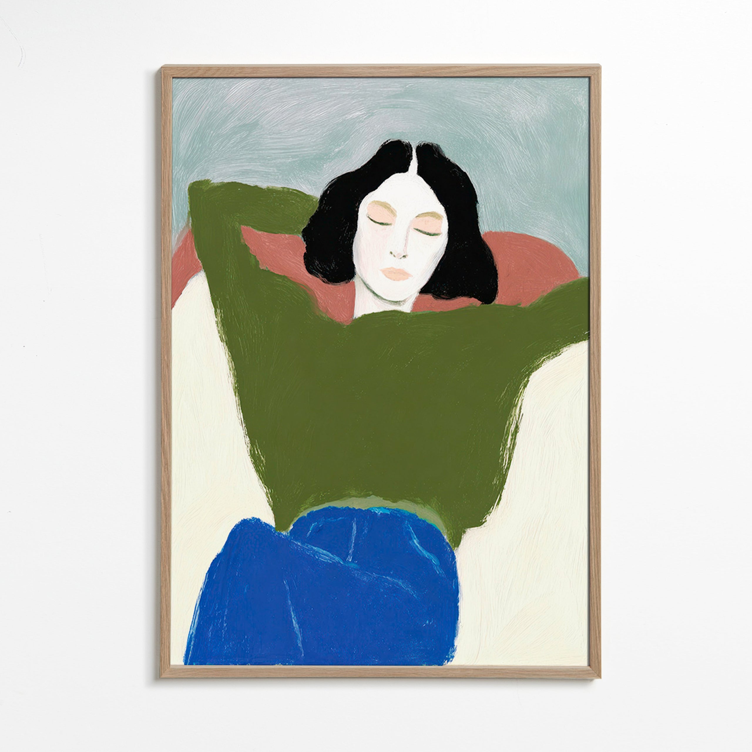 Liggende illustration med grön tröja – Oak Frame