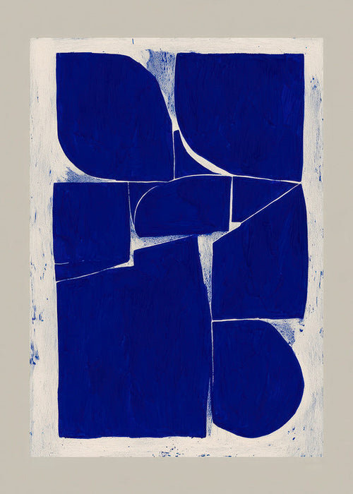 Geometrisk konst indigo blockkomposition
