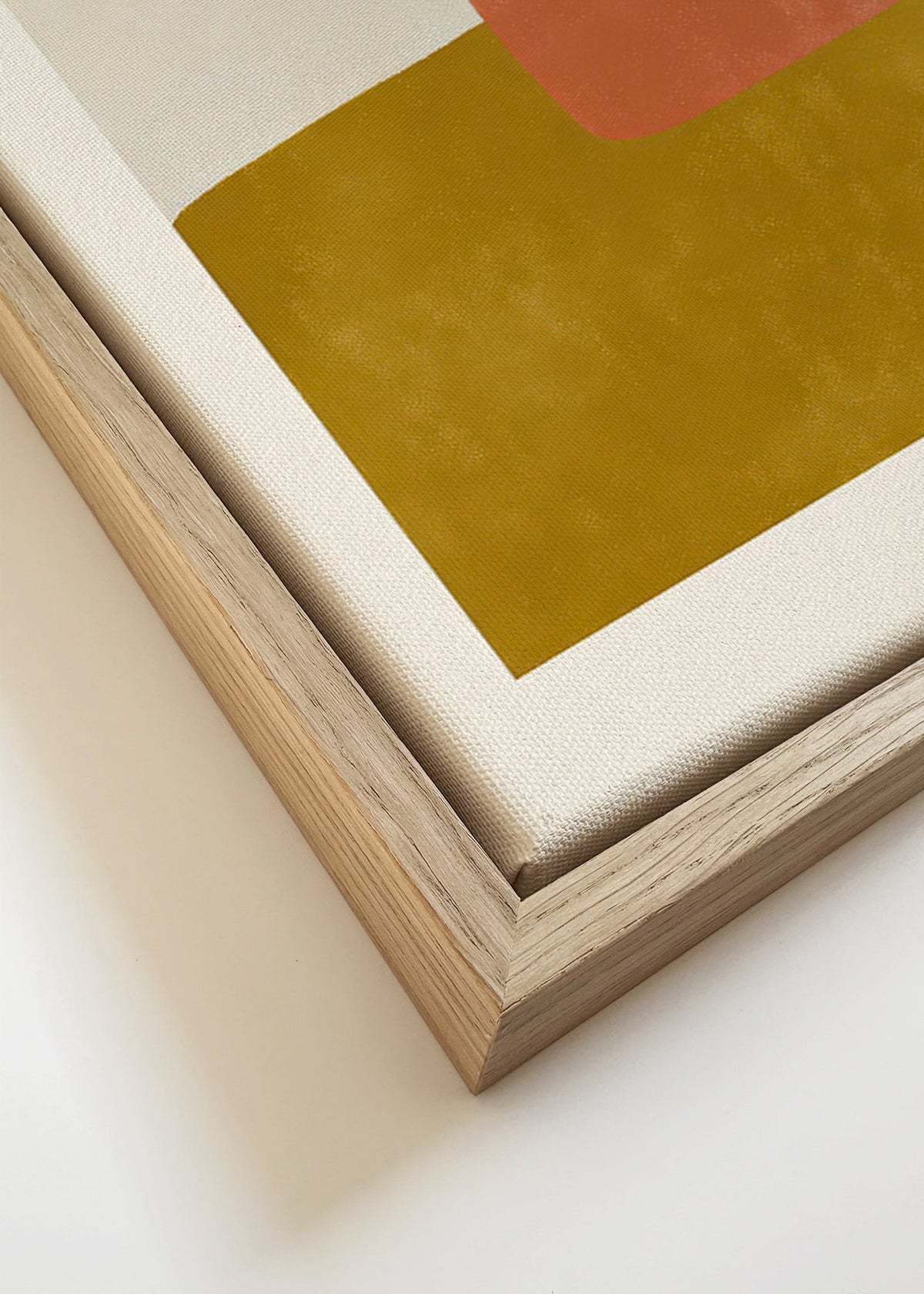 Abstrakt konst med terrakotta- och ockrafält – Canvas detail