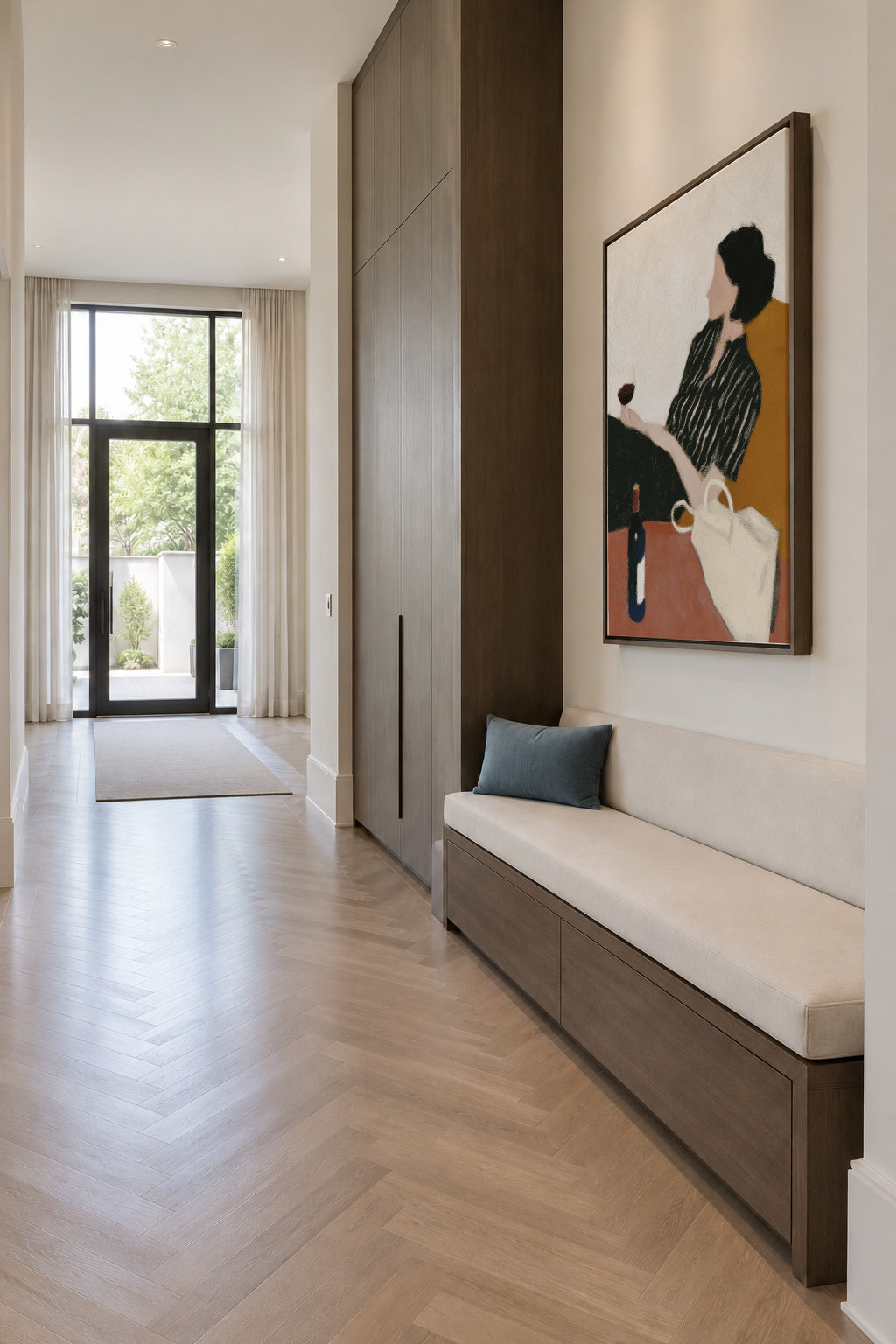 Terrace Thoughts - Framed canvas in an interior