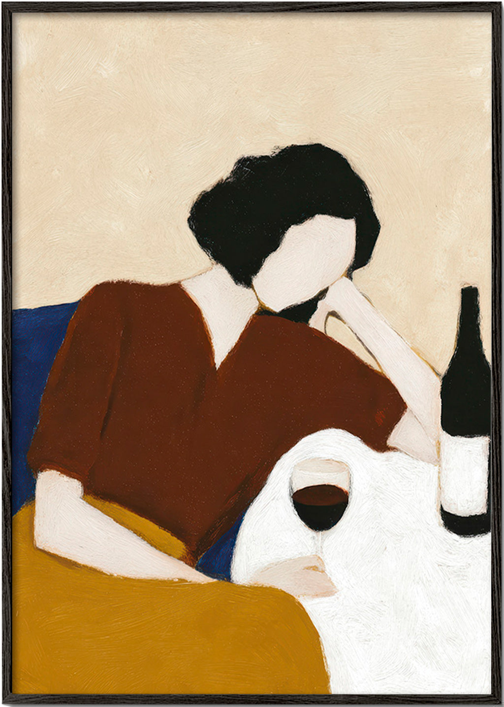 Kökskonst med figur och vinglas – Black Frame