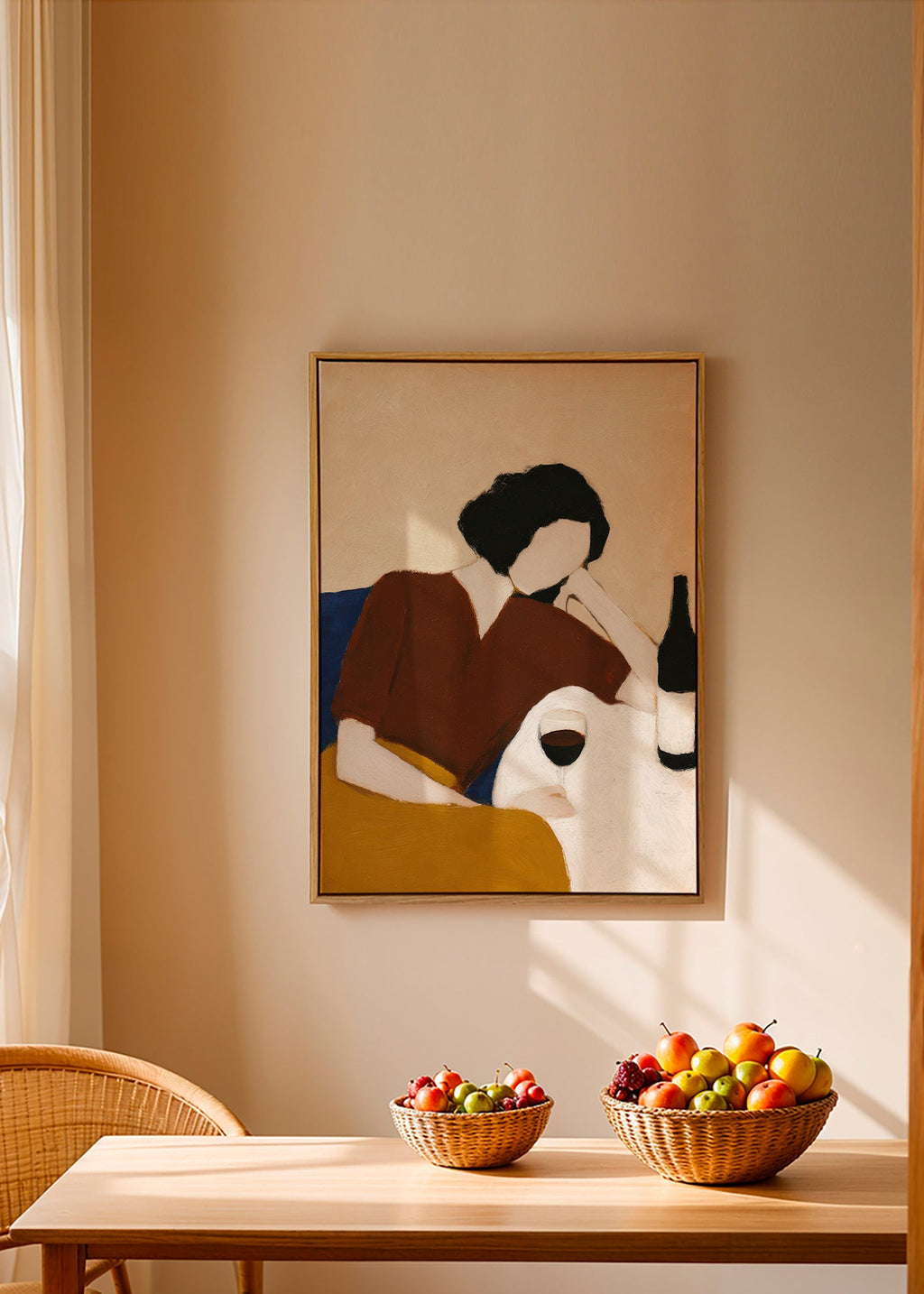 Kökskonst med figur och vinglas – Canvas2