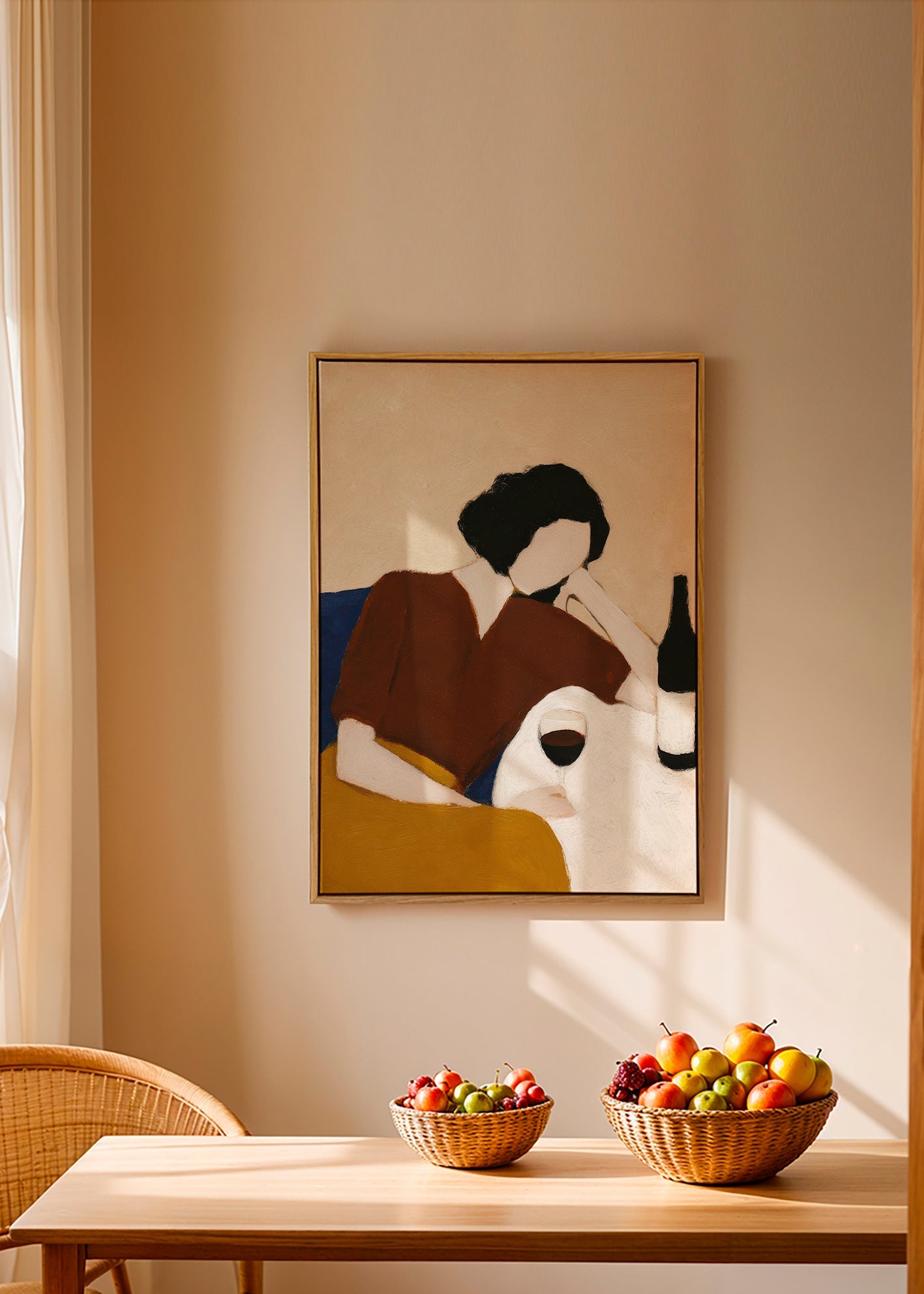 Kökskonst med figur och vinglas – Canvas2
