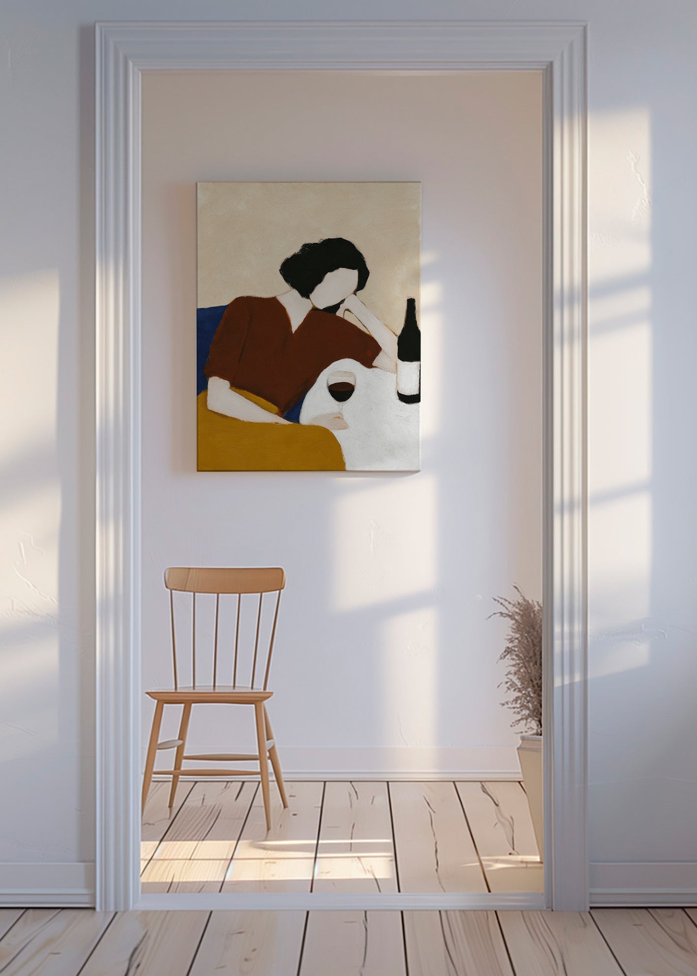 Kökskonst med figur och vinglas – Canvas