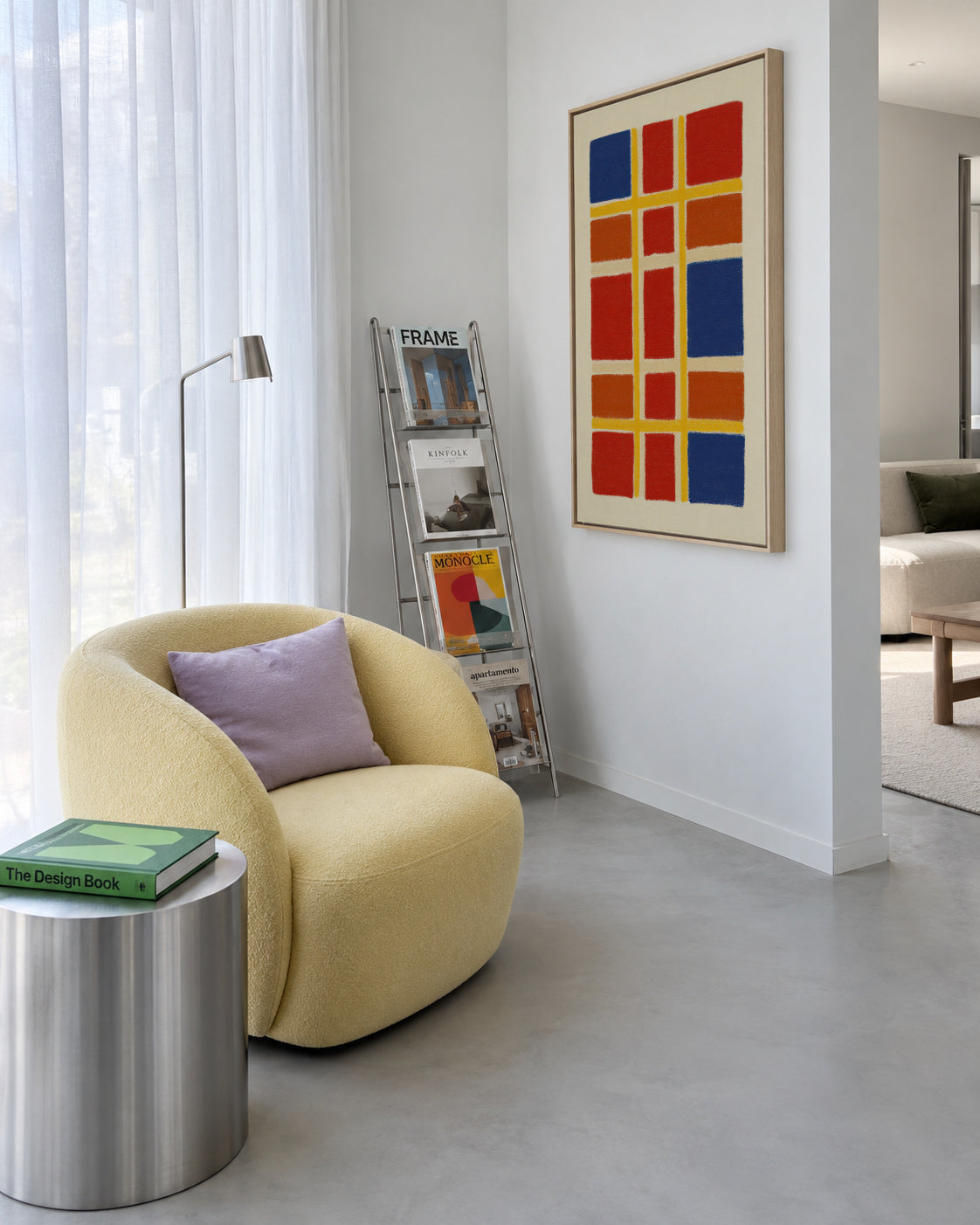 Color Grid No. 02 - Framed canvas in an interior