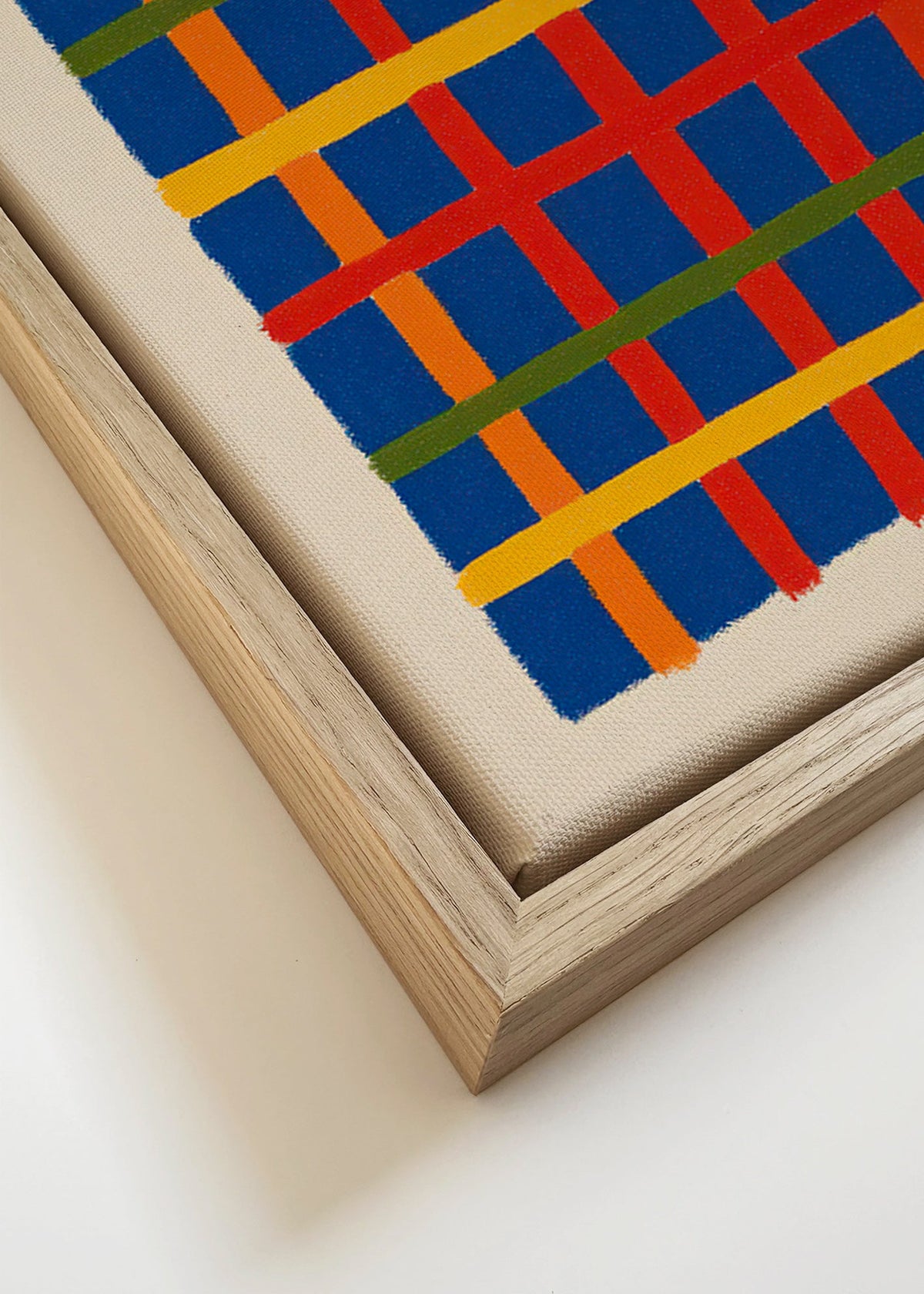Geometrisk konst färgrid vertikal – Canvas detail