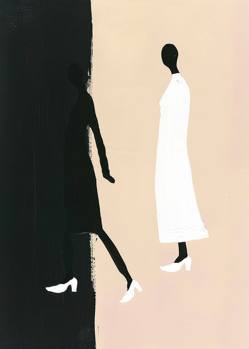 Illustration med minimalistiska silhuetter