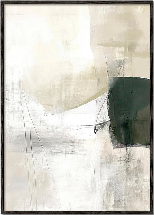 Abstrakt minimalistisk konst med grönt block – Black Frame