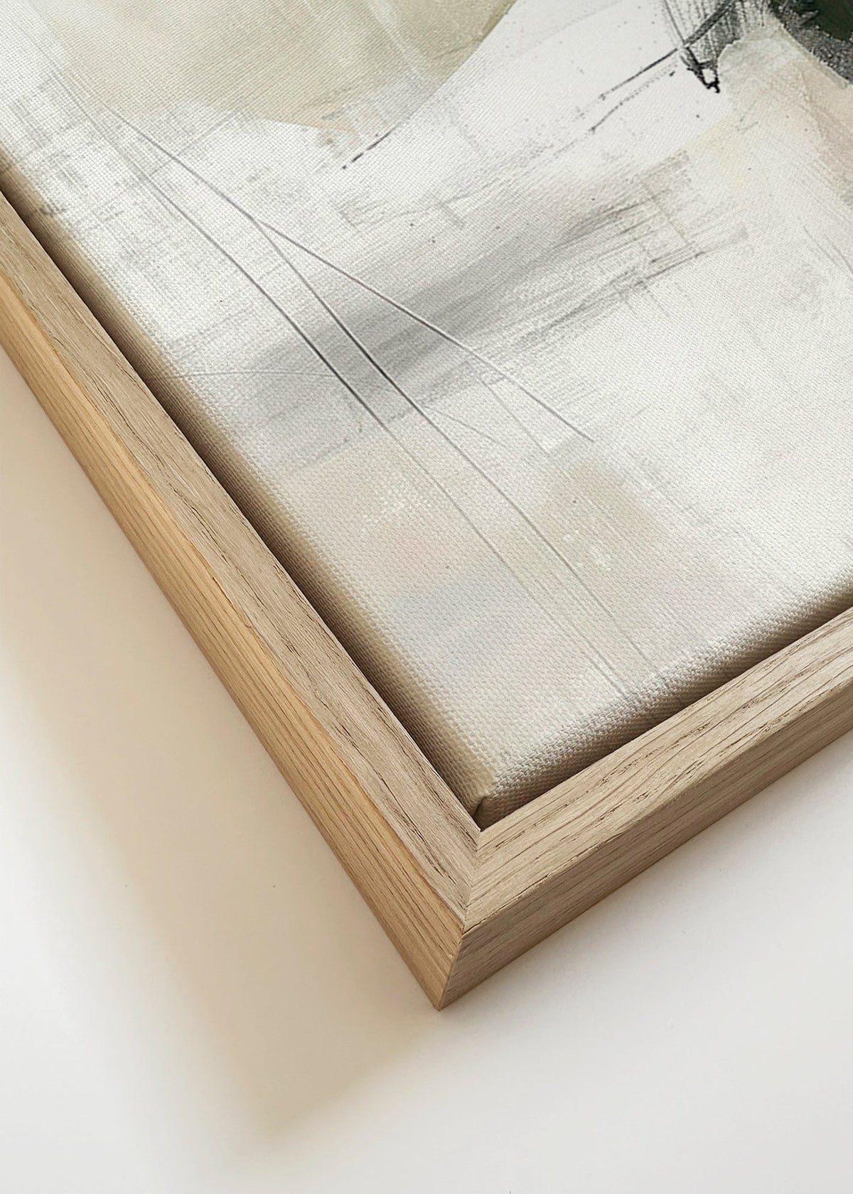 Abstrakt minimalistisk konst med grönt block – Canvas detail