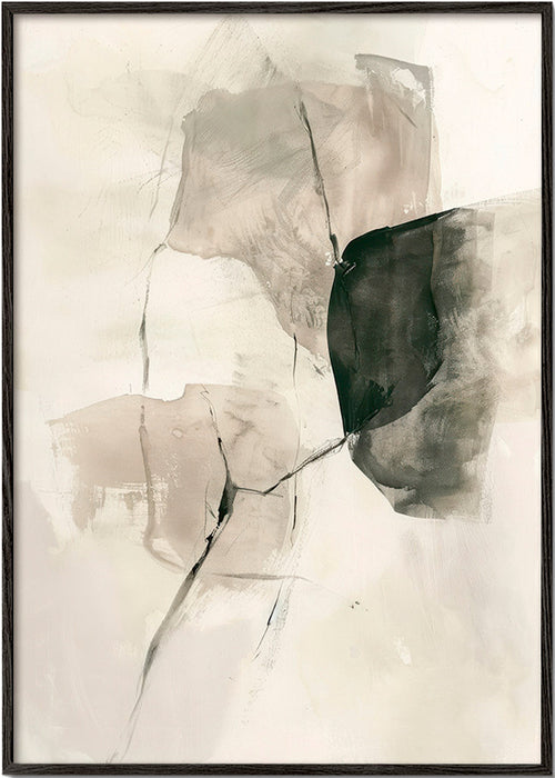 Abstrakt konst i bläck och mjuka ytor – Black Frame