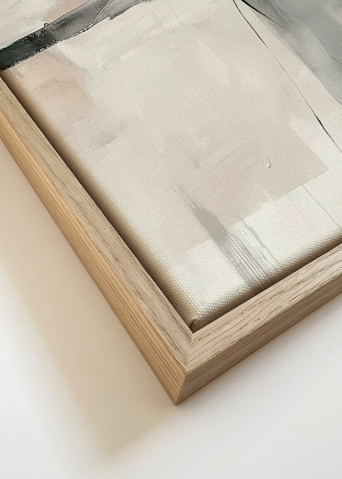 Abstrakt tavla med subtila linjer och grå plan – Canvas detail