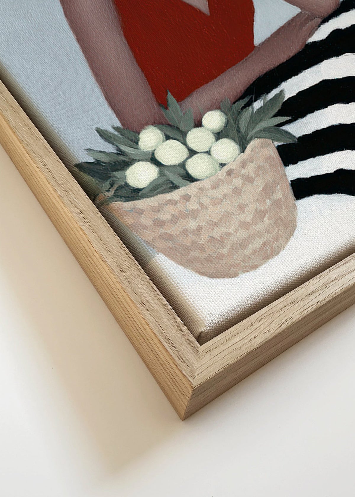 Illustration kvinna i röd klänning – Canvas detail