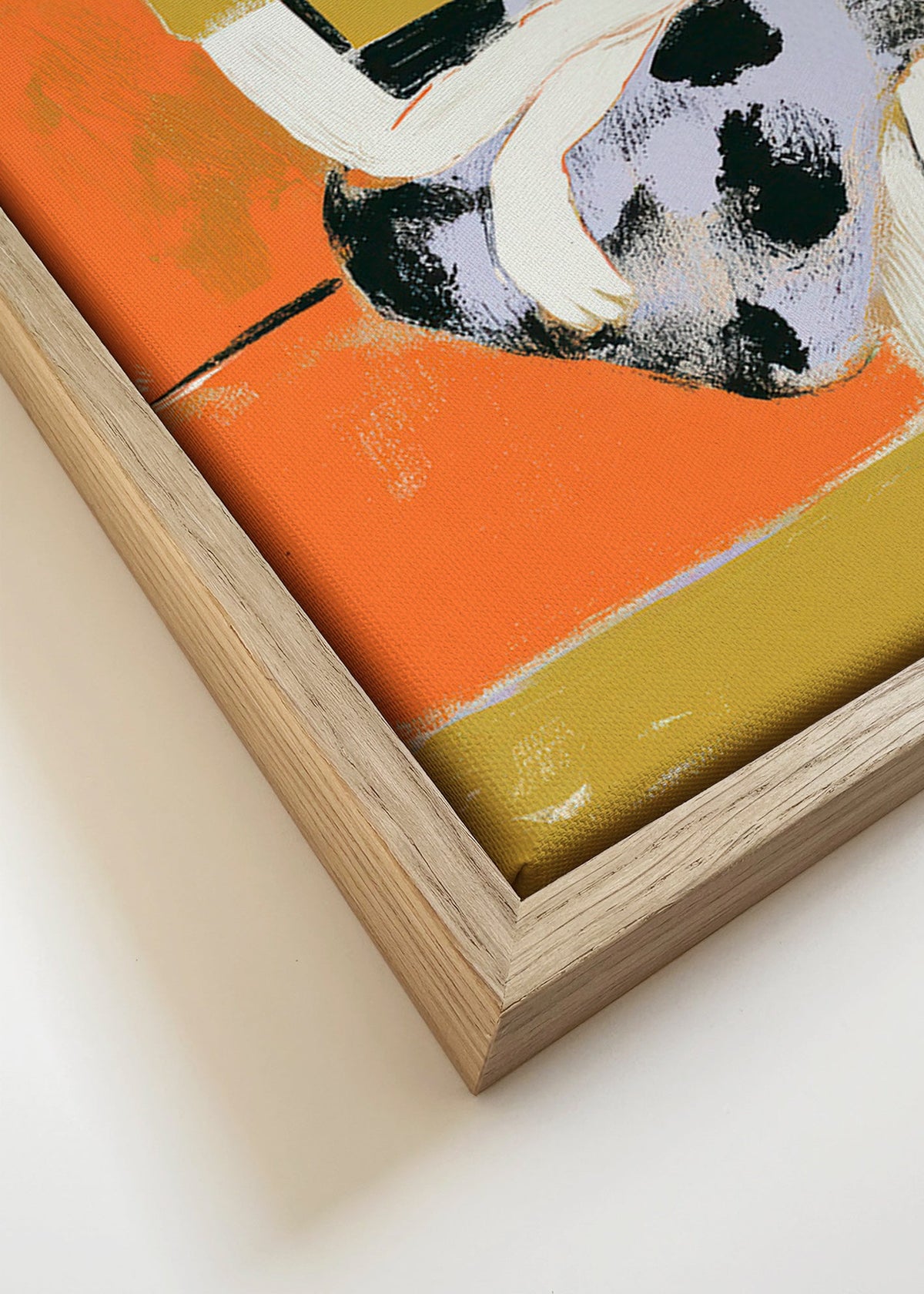 Illustration av kvinna på orange soffa – Canvas detail