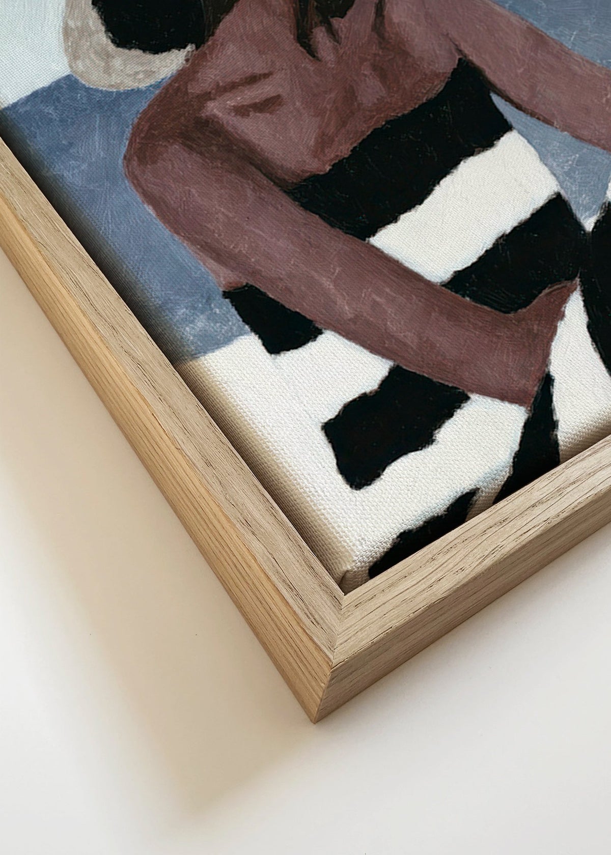 Landskapskonst med kvinna i hatt – Canvas detail
