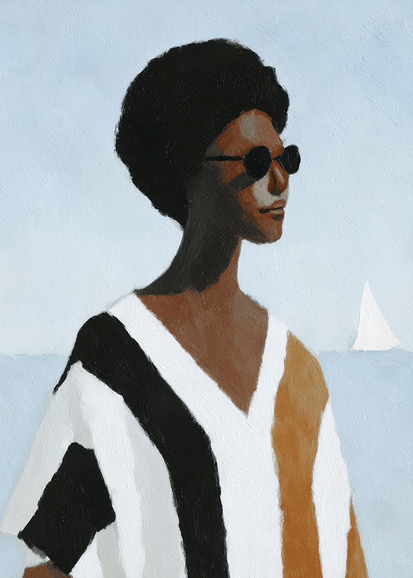 Illustration: figur vid segelbåt