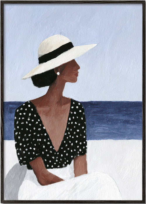 Illustration kvinna med hatt – Black Frame