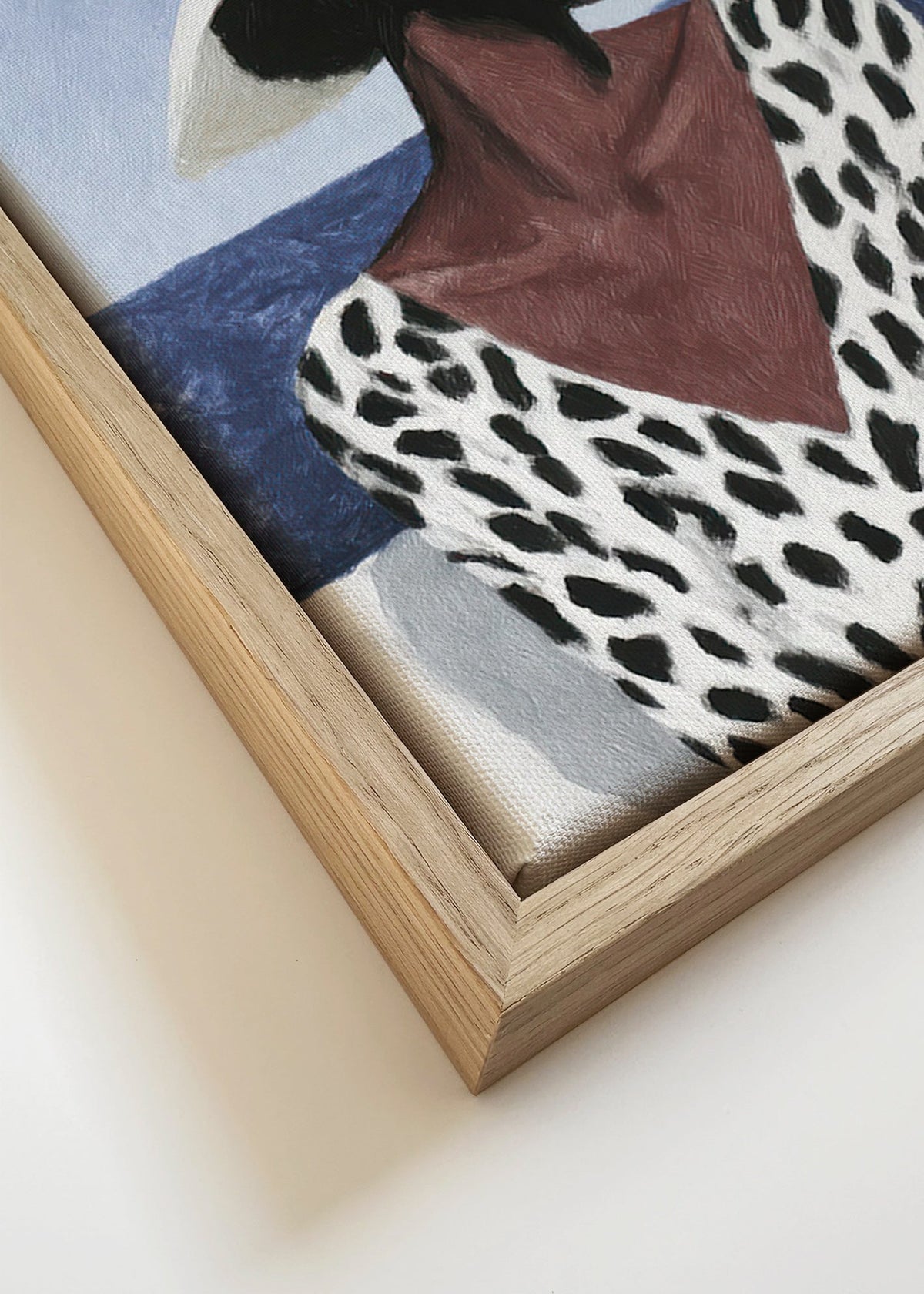 Illustration av kvinna med hatt vid havet – Canvas detail