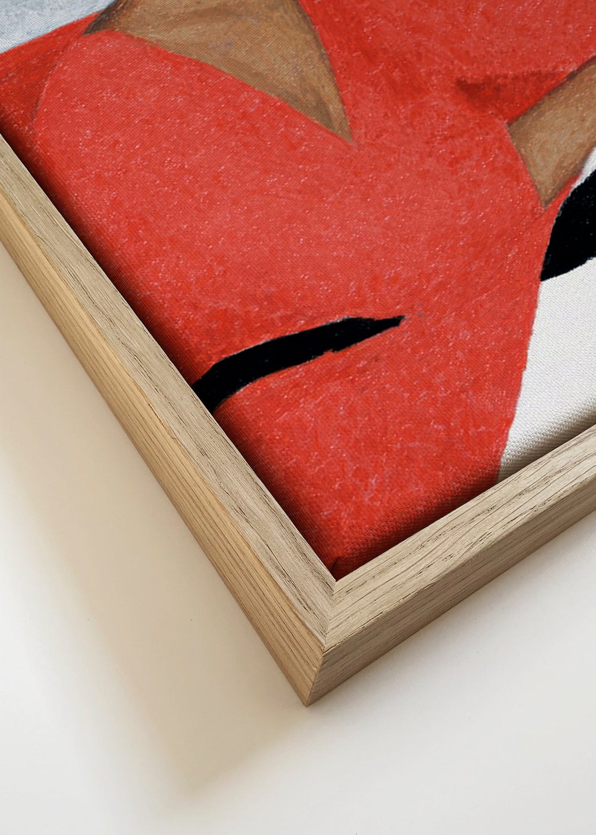 Illustration av kvinna i röd klänning med tropiskt blad – Canvas detail