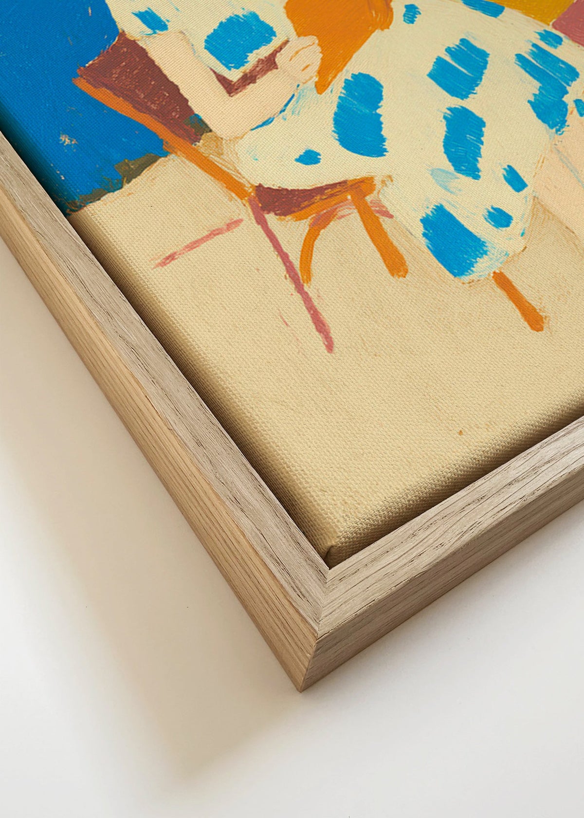 Illustration av läsare vid havet – Canvas detail