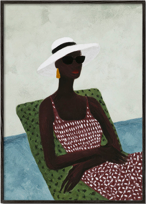 Elegant illustration av liggande figur – Black Frame