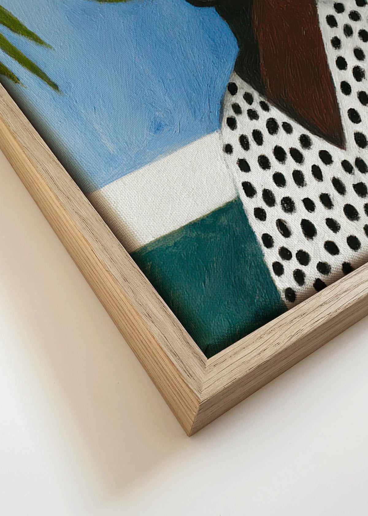 Botanisk affisch porträtt med palm – Canvas detail