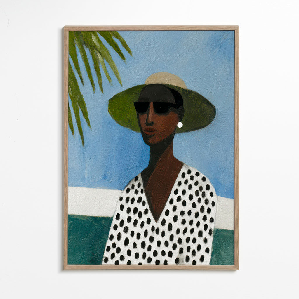 Botanisk affisch porträtt med palm – Oak Frame