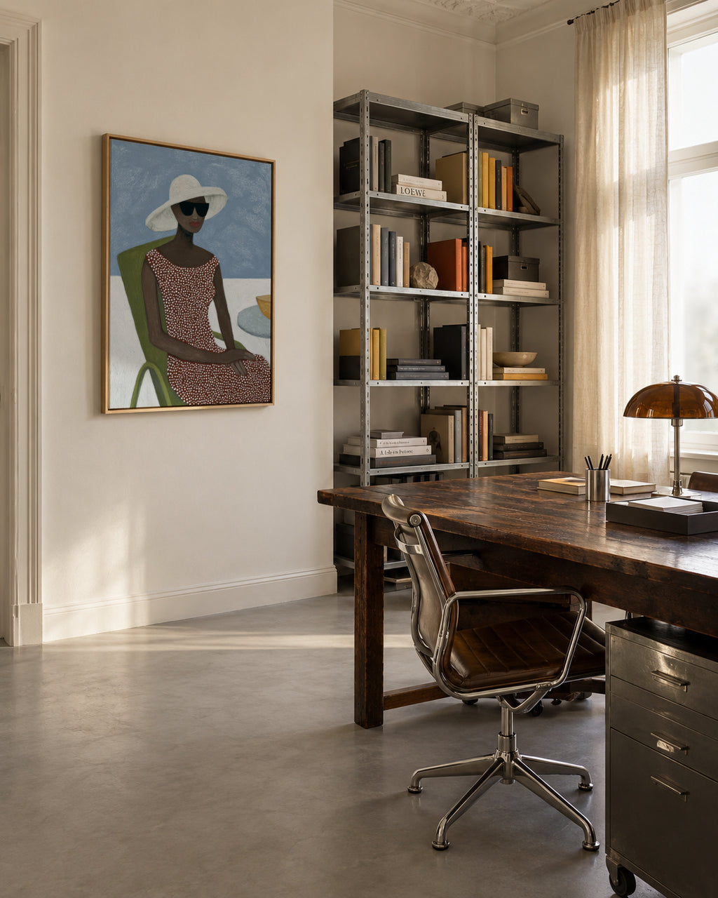 Terrace Sun Hat - Framed canvas in an interior