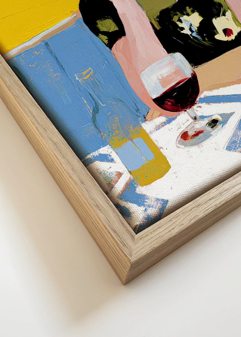 Kökskonst: kvinna med cocktail vid bordet – Canvas detail