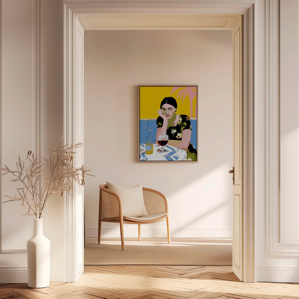 Kökskonst: kvinna med cocktail vid bordet – Canvas2
