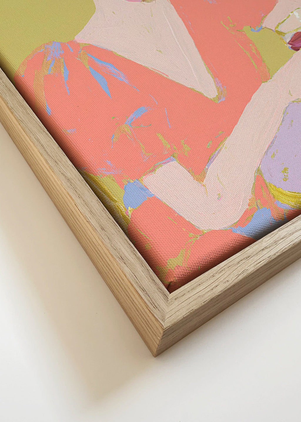 Kökskonst: kvinna med glas i pastelltoner – Canvas detail