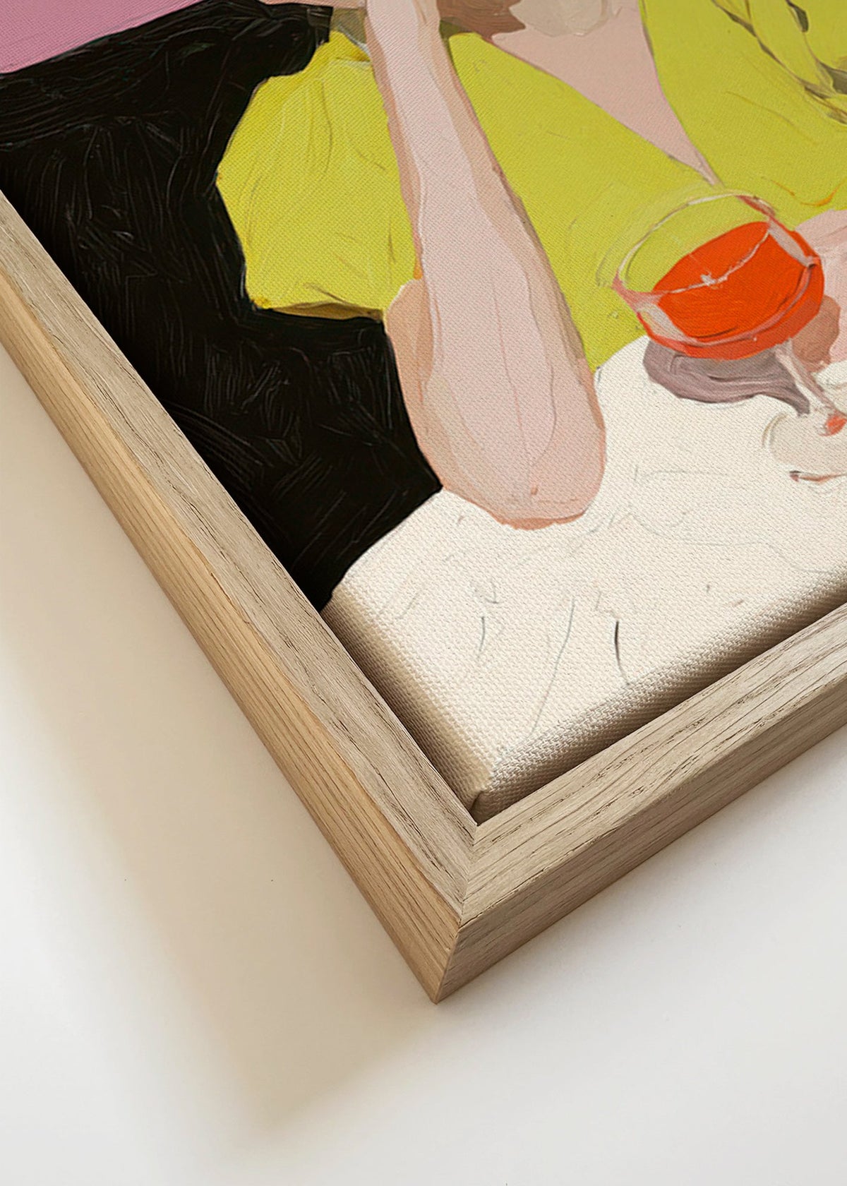 Illustration porträtt kvinna med glas – Canvas detail