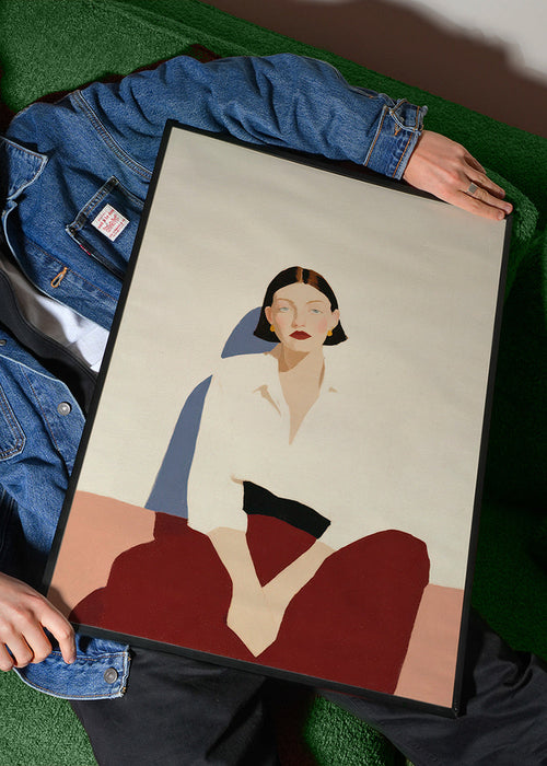 Minimalistisk sittande figur, lugn hållning – Product1