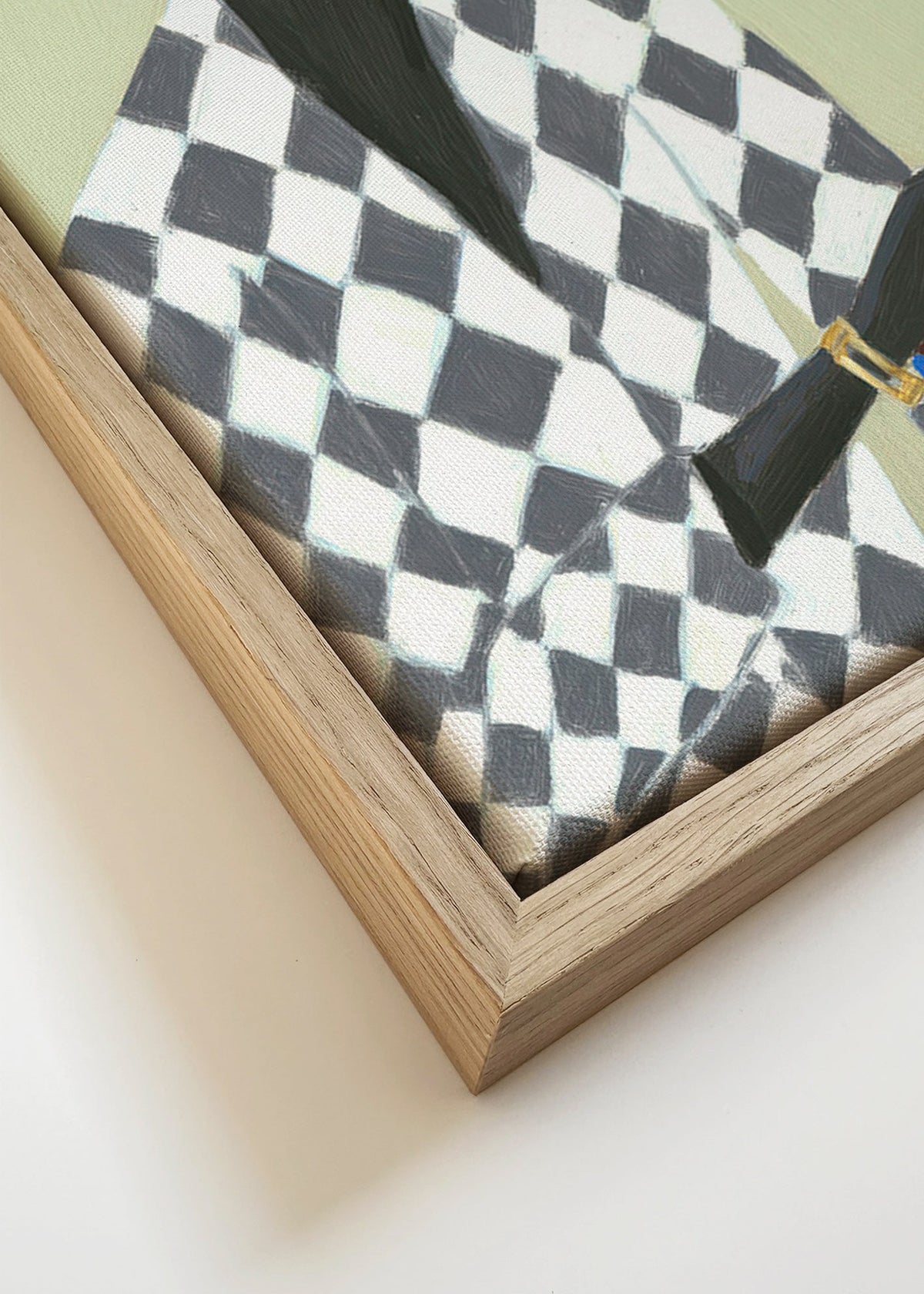Hundporträtt med kaffekopp – Canvas detail