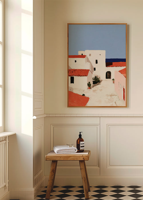 Mediterranskt landskap med röda tak – Product1