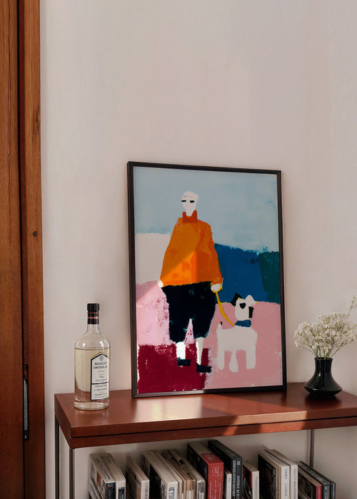 Illustration morgonpromenad med hund – Product1