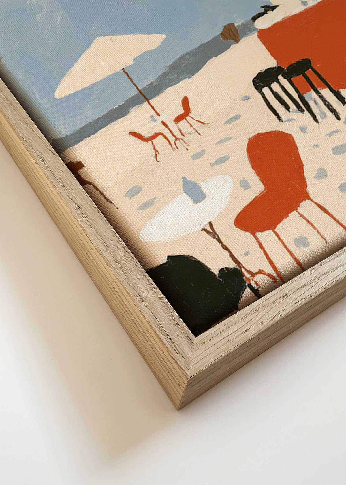 Landskapskonst: minimalisk kustterrass – Canvas detail