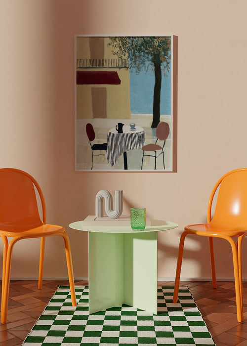 Kökskonst: terrassbord under röd markis – Product1