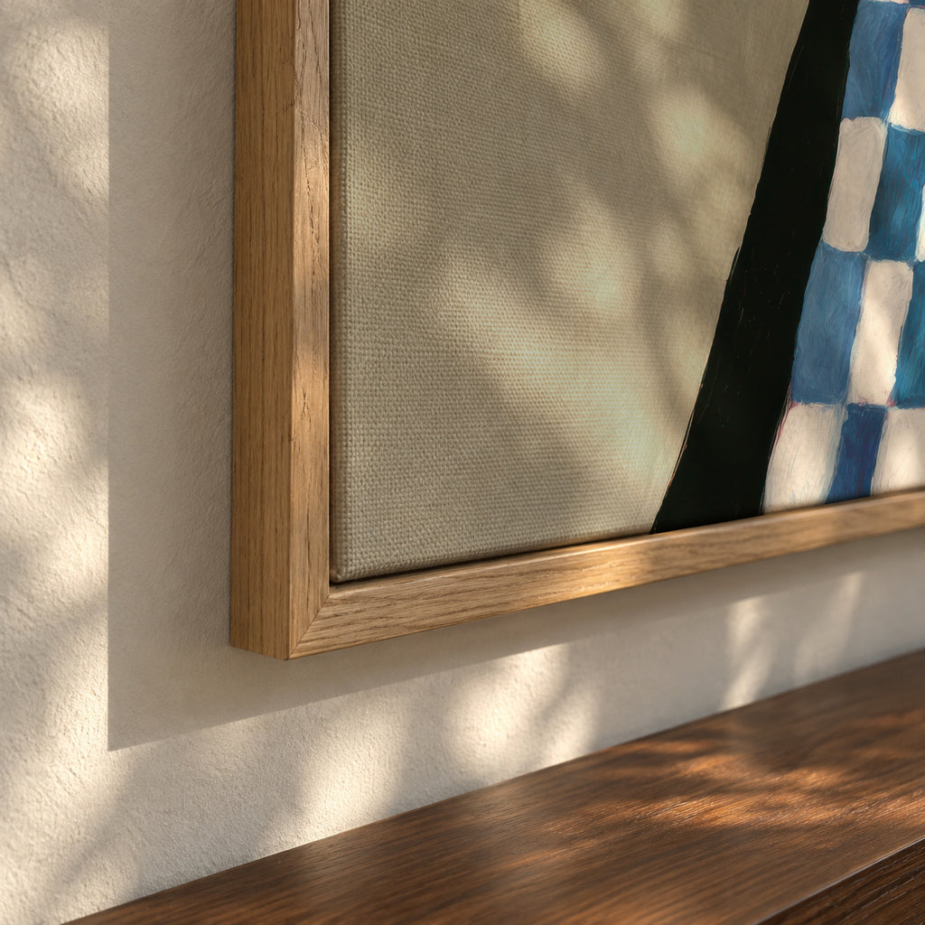 Checkerboard Wrap - Framed canvas detail