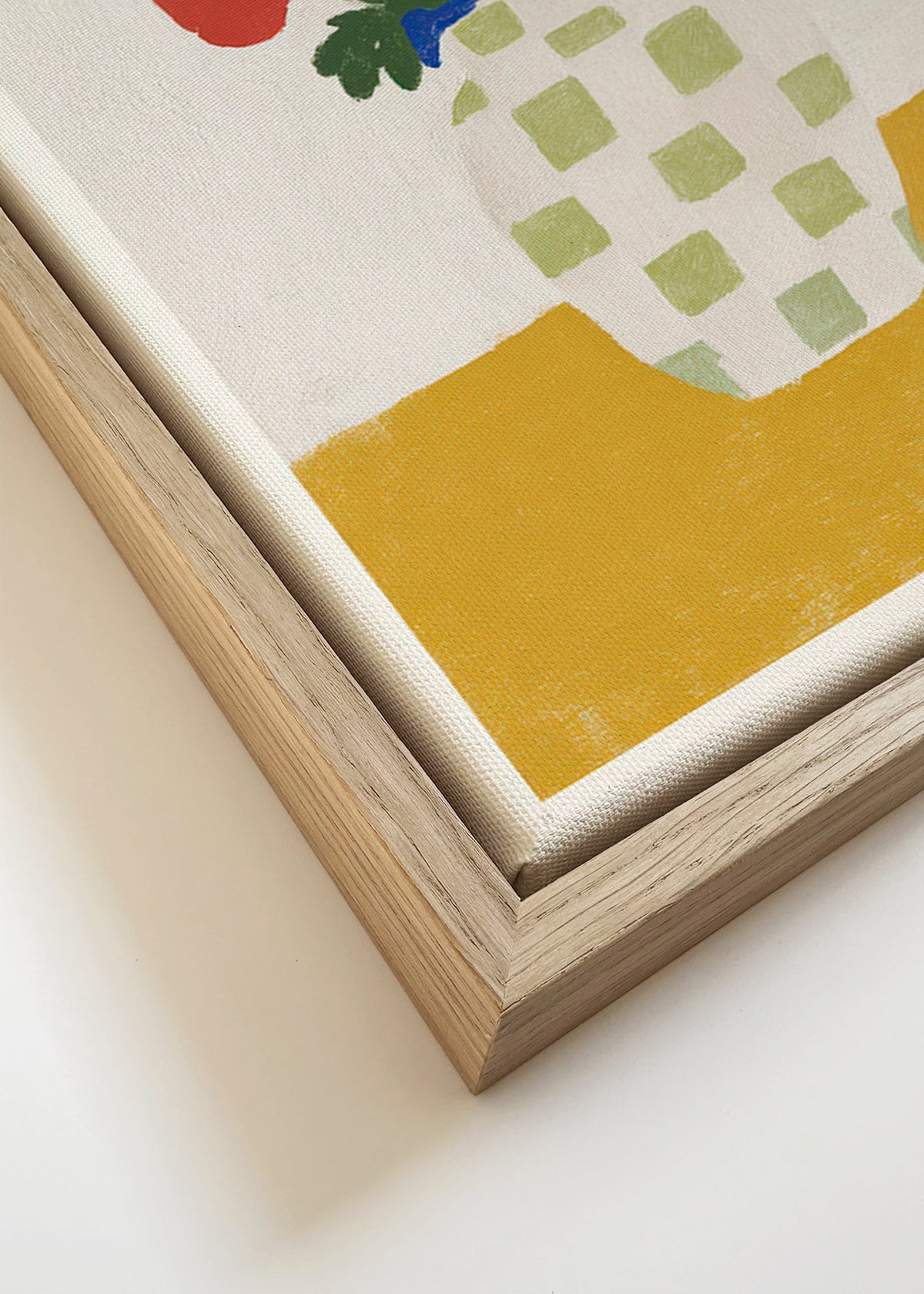 Botanisk poster: rutig vas med vallmo – Canvas detail