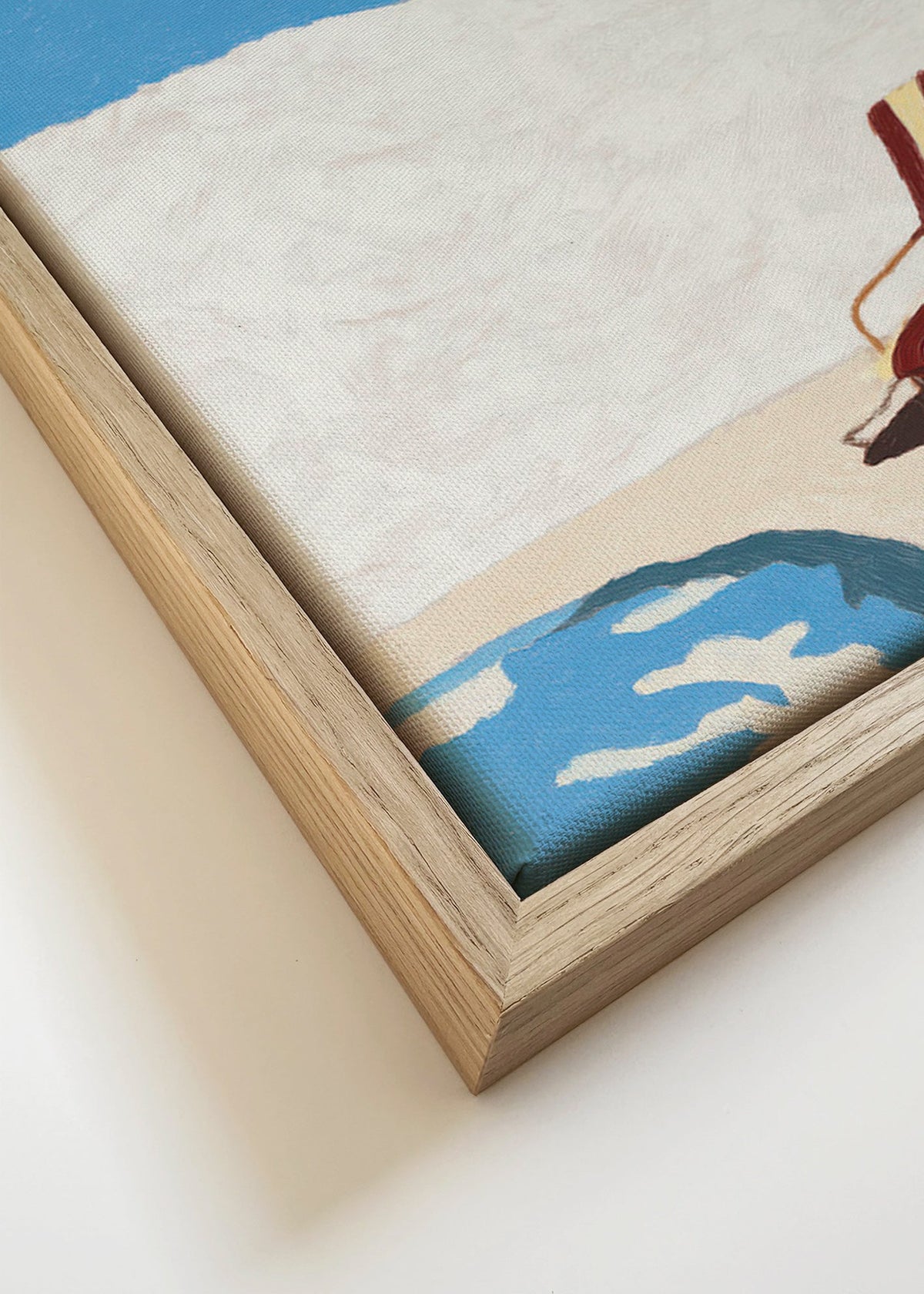 Landskapskonst med solstol vid poolen och palm – Canvas detail