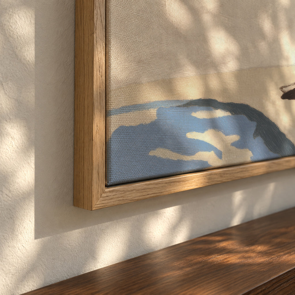 Poolside Solitude - Framed canvas detail