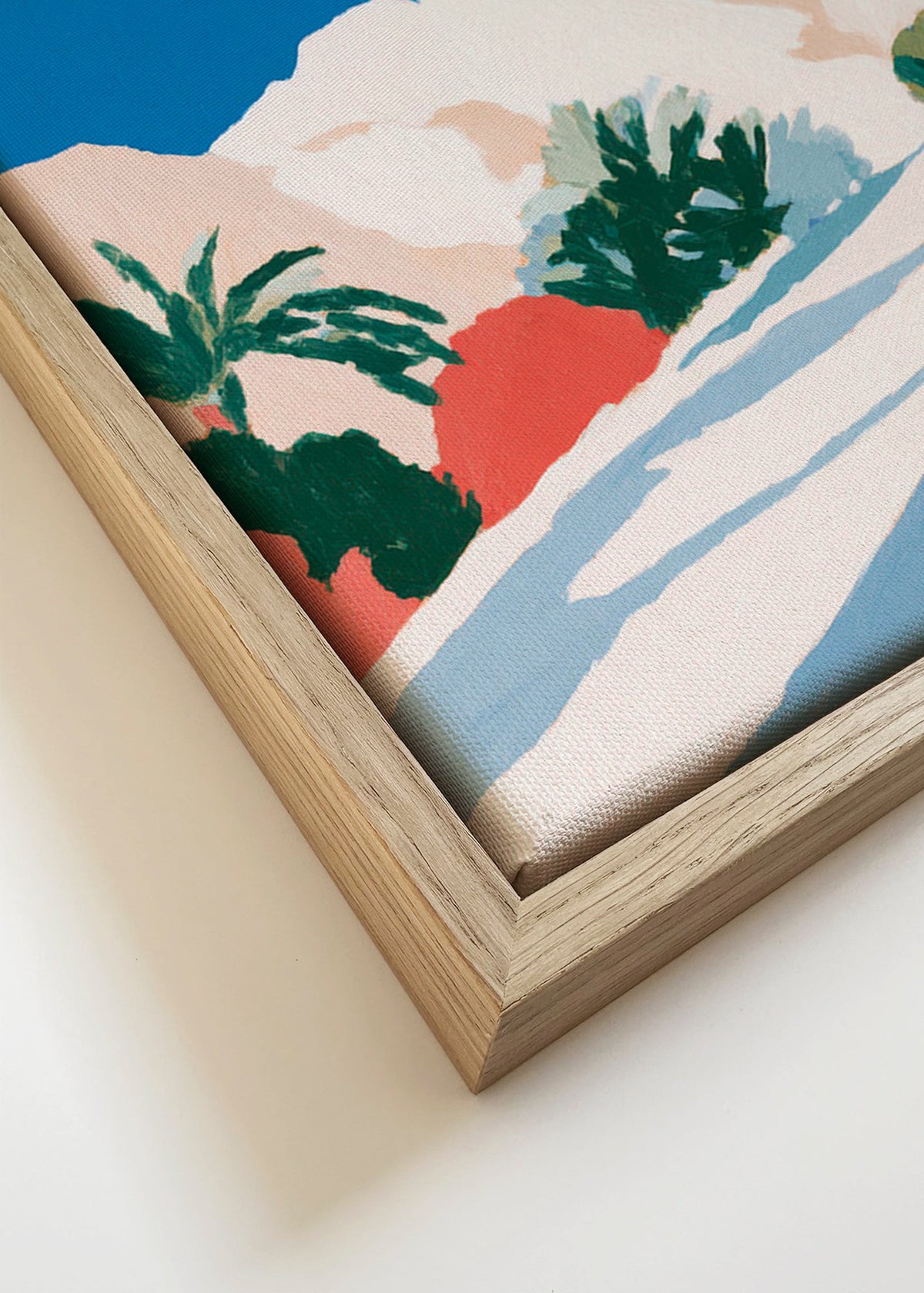 Botanisk affisch med palmer och berg – Canvas detail