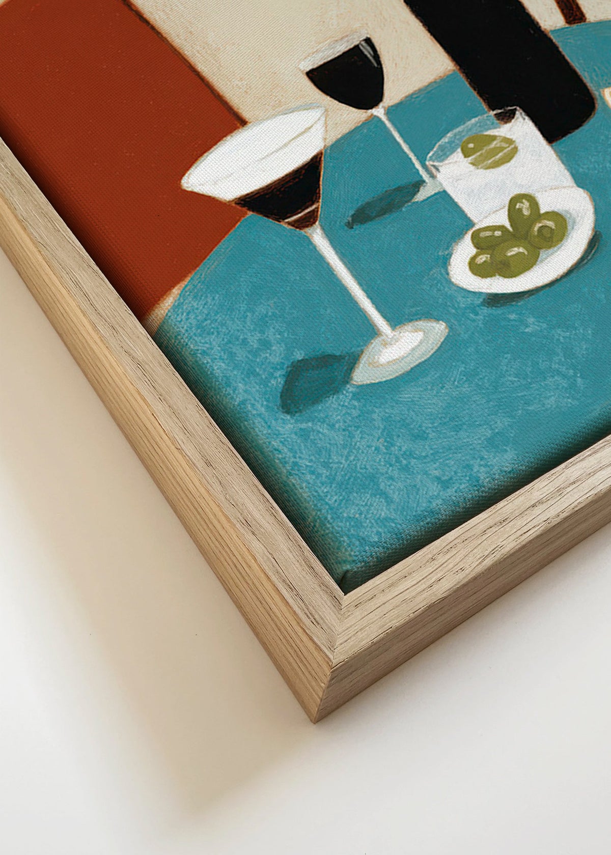 Kökskonst med aperitif på blått bord – Canvas detail