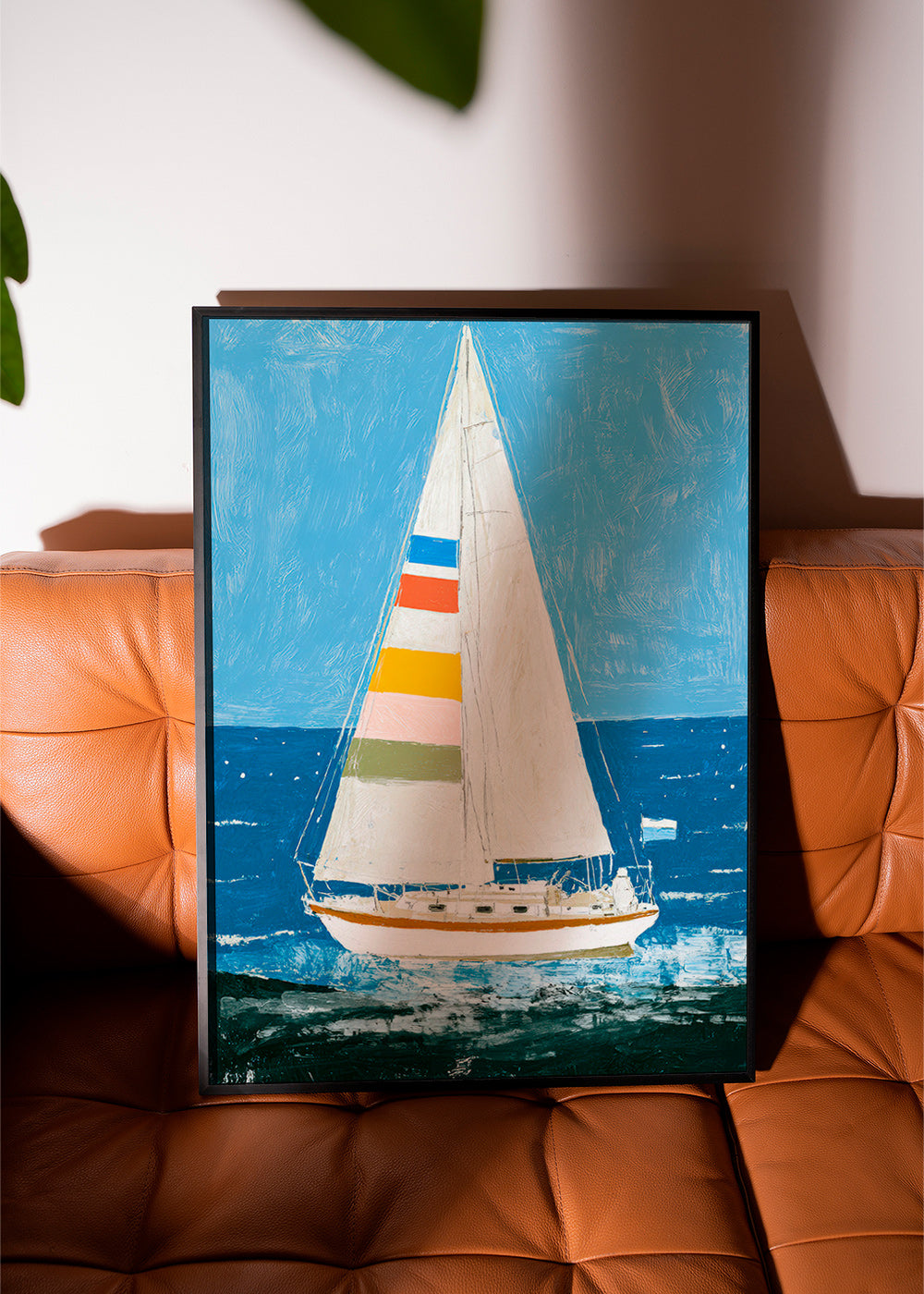 Illustration: segelbåt med färgglada segel – Product3