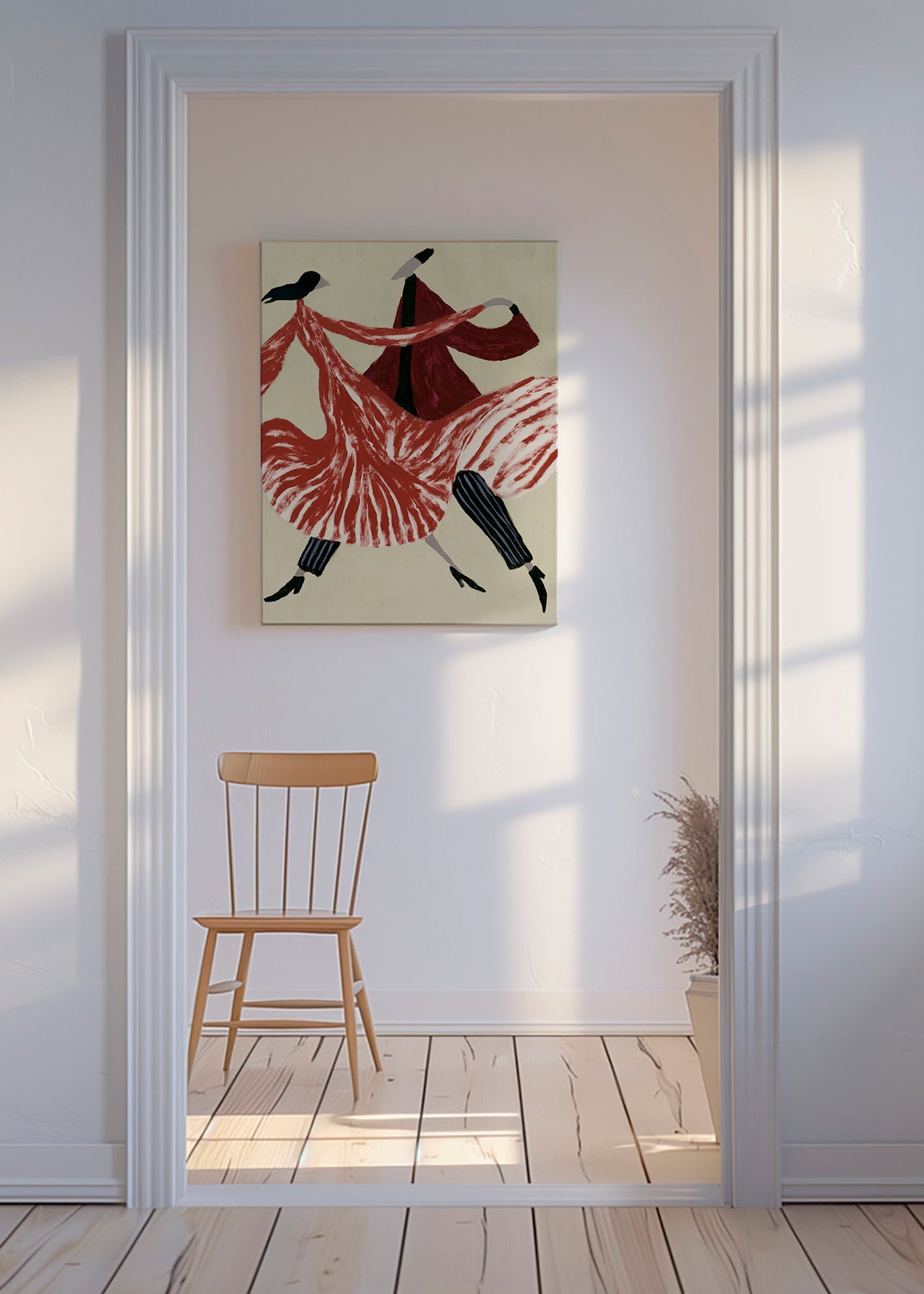 Abstrakt konst med dansande figurer